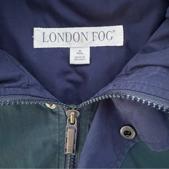London Fog Green and Navy Blue Bomber Jacket with Removable Liner, Men's Medium - Picture 8 of 10